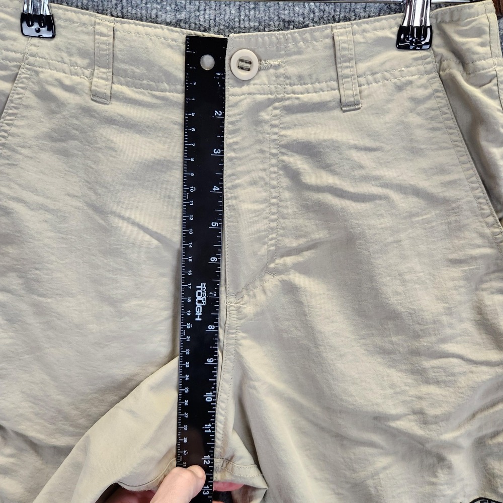 AFTCO Shorts Mens 28 Tan Khaki Nylon Fishing Elastic Waist Drawstring Quick Dry - Picture 5 of 13
